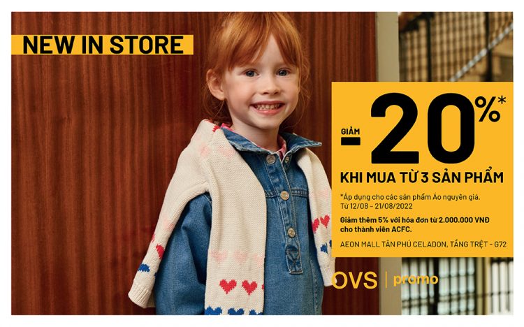 NEW IN STORE – OVS DISCOUNT 20%